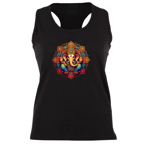 Ganesha Mandala Racer Back T-Shirt Thumbnail