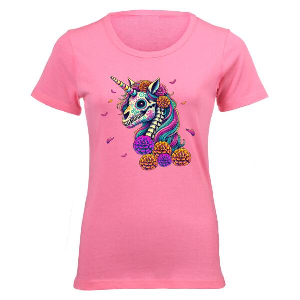 Dia de los Muertos Zombie Unicorn Ladies Short-sleeve T-shirt Thumbnail