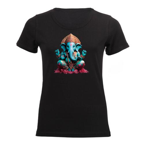 Ganesha with cherry blossoms Ladies Short-sleeve T-shirt Ganesha with cherry blossoms Ladies Short-sleeve T-shirt Thumbnail
