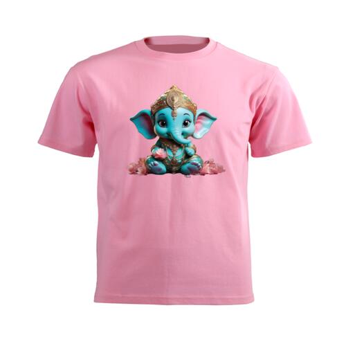 Baby Ganesha with Cherry Blossoms Junior Short-sleeve T-shirt Thumbnail