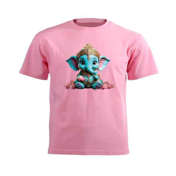 Baby Ganesha with Cherry Blossoms Junior Short-sleeve T-shirt Thumbnail