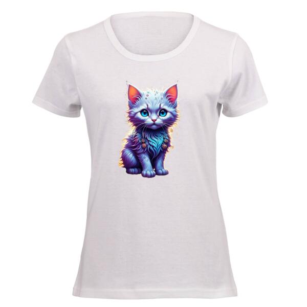 Trippy Kitten White Ladies Short-sleeve T-shirt Thumbnail