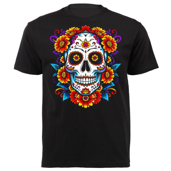 Sugar Skull Traditional Unisex Platinum Short-sleeve T-shirt Thumbnail