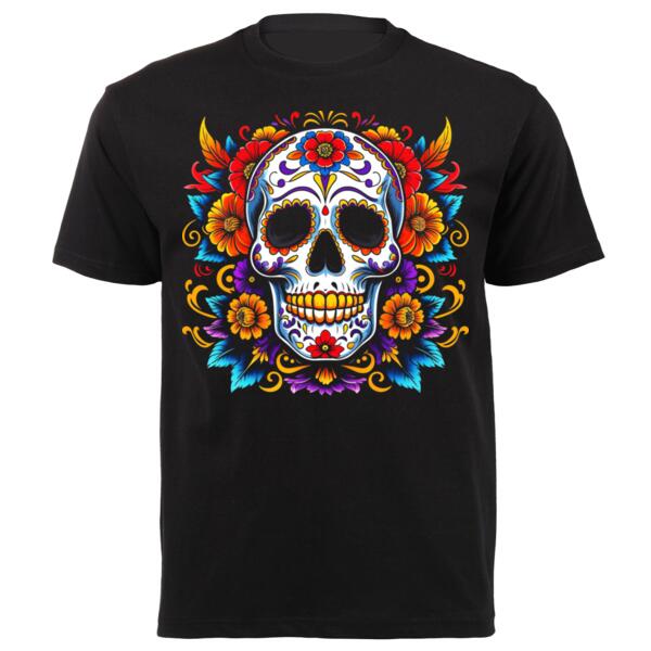 Sugar Skull Traditional 2 Unisex Platinum Short-sleeve T-shirt Thumbnail