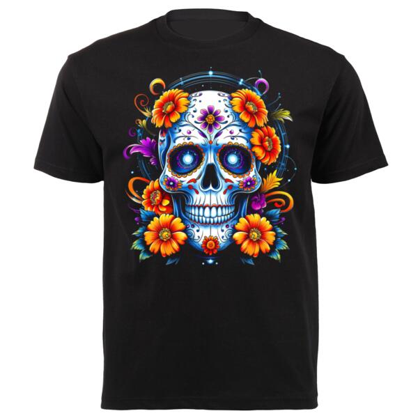 Sugar Skull Trippy Unisex Platinum Short-sleeve T-shirt Thumbnail