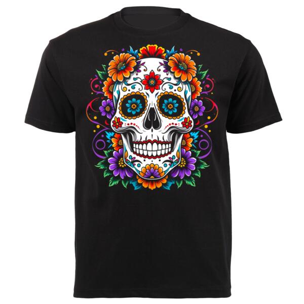 Sugar Skull Traditional 3 Unisex Platinum Short-sleeve T-shirt Thumbnail