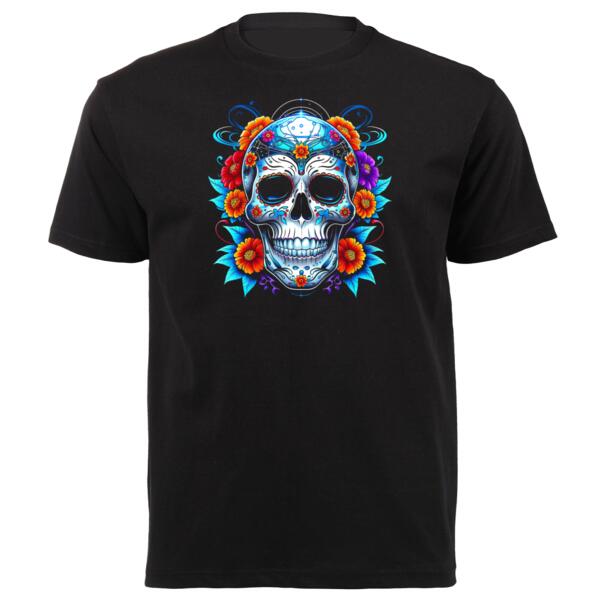 Sugar Skull Trippy 5 Unisex Platinum Short-sleeve T-shirt Thumbnail