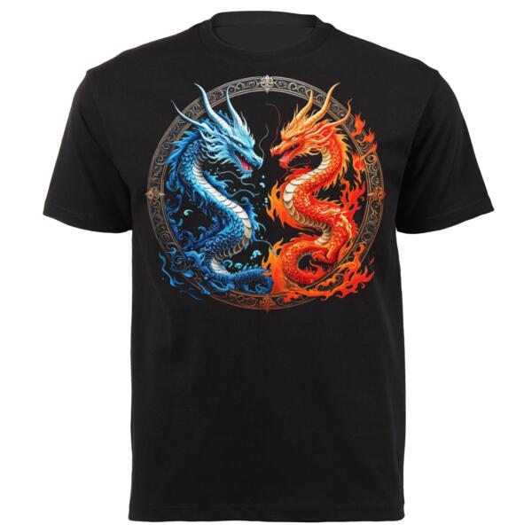 Fire & Water Dragon Unisex Platinum Short-sleeve T-shirt Thumbnail
