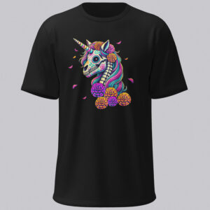 Dia de los Muertos Zombie Unicorn Unisex Short-sleeve T-shirt