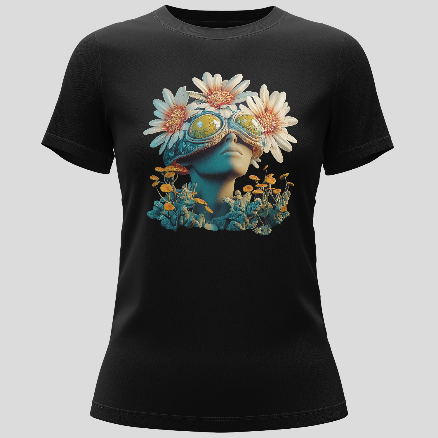 Cosmic Daisy T-Shirt | Psychedelic Space Graphic