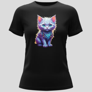 Trippy Kitten White Ladies Short-sleeve T-shirt