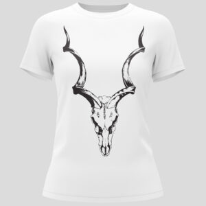 Show off your roots with the Kudu Skull – white Ladies Short-sleeve T-shirt. Local is Lekker, and this tee proves it.