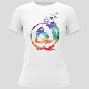 yoga pose graphic tee, watercolour yoga shirt, mindful fashion for women