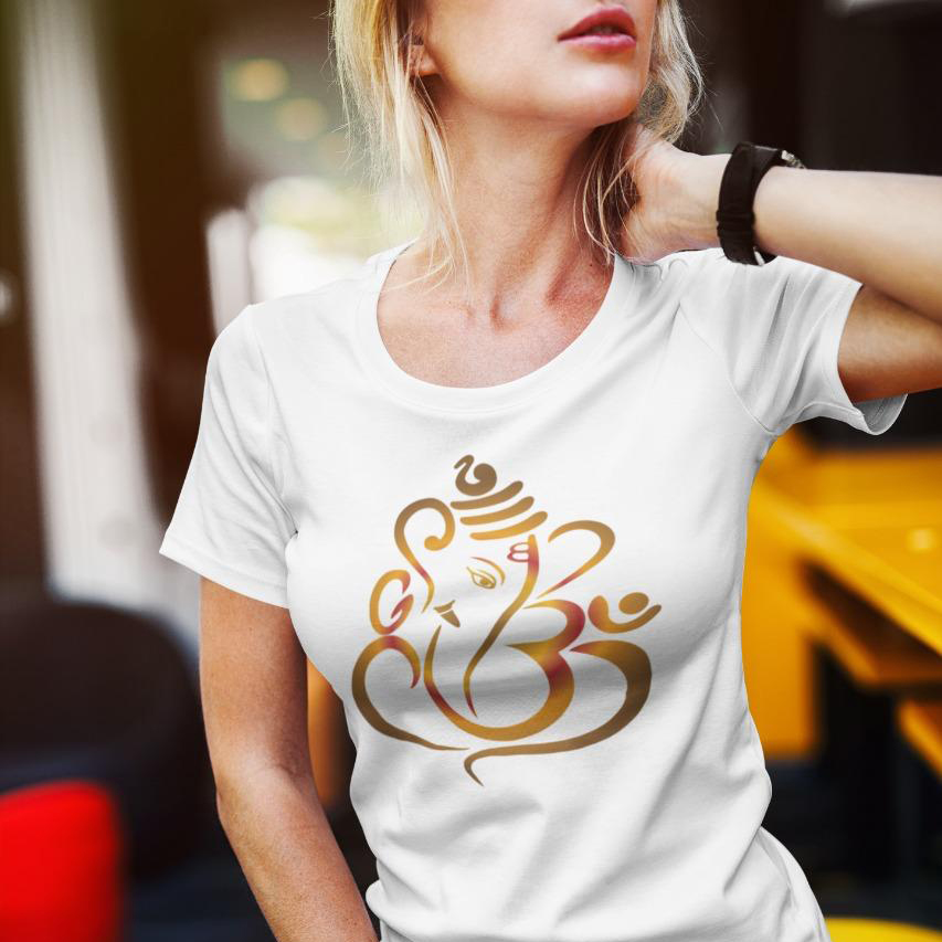 Ganesha Yoga Meditation Tshirt print